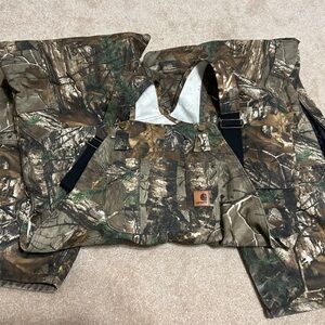 Men's Carhartt Insulated Camo Bib Overalls size XL
